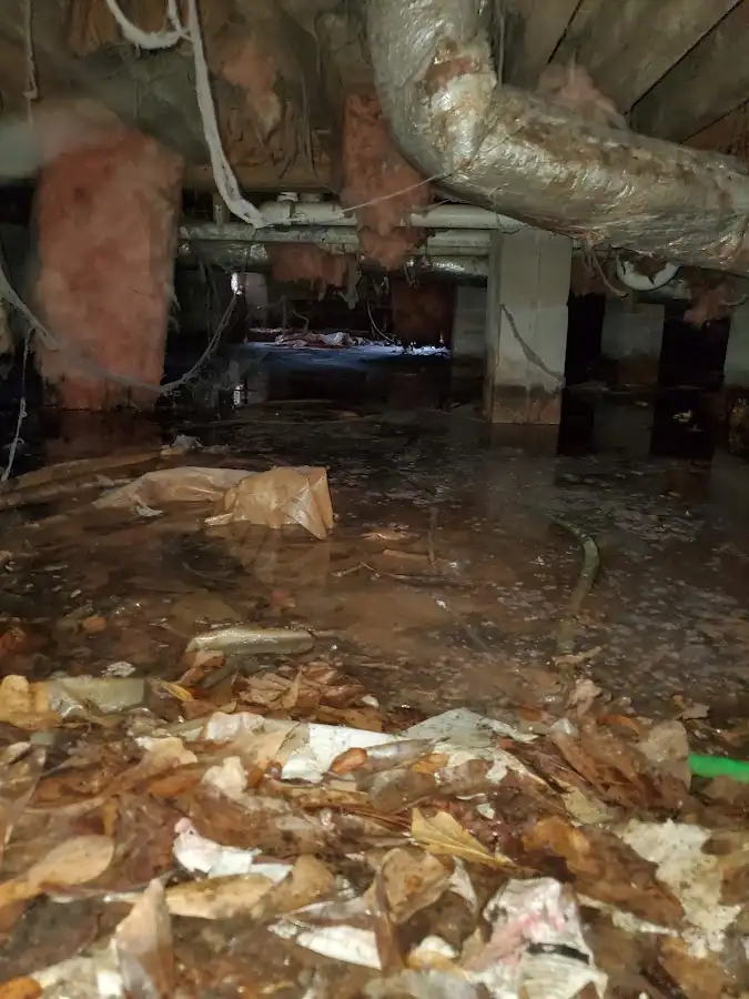 Crawl space flood assessment for Commercial Water Damage Restoration in Overlea